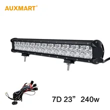 Auxmart 23inch 240W 7D LED Light Bar Offroad Combo Beam 12v 24v Bar Light For RZV SUV ATV 4X4 4WD Pickup Truck Trailers Camper