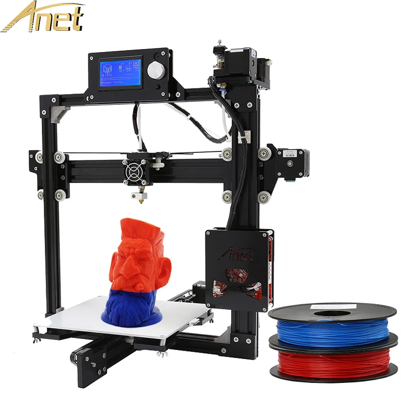 Easy Assemble Anet Reprap Prusa i3 3d printer Kit DIY A2 Black Full Metal With Free