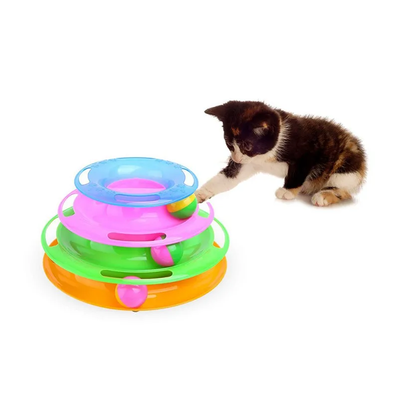 Top Hight Quality Funny Pet Toys Cat Crazy Ball Disk Interactive Amusement Plate Play Disc Trilaminar Turntable Cat Toy Top Hight Quality Funny Pet Toys Cat Crazy Ball Disk Interactive Amusement Plate Play Disc Trilaminar Turntable Cat Toy