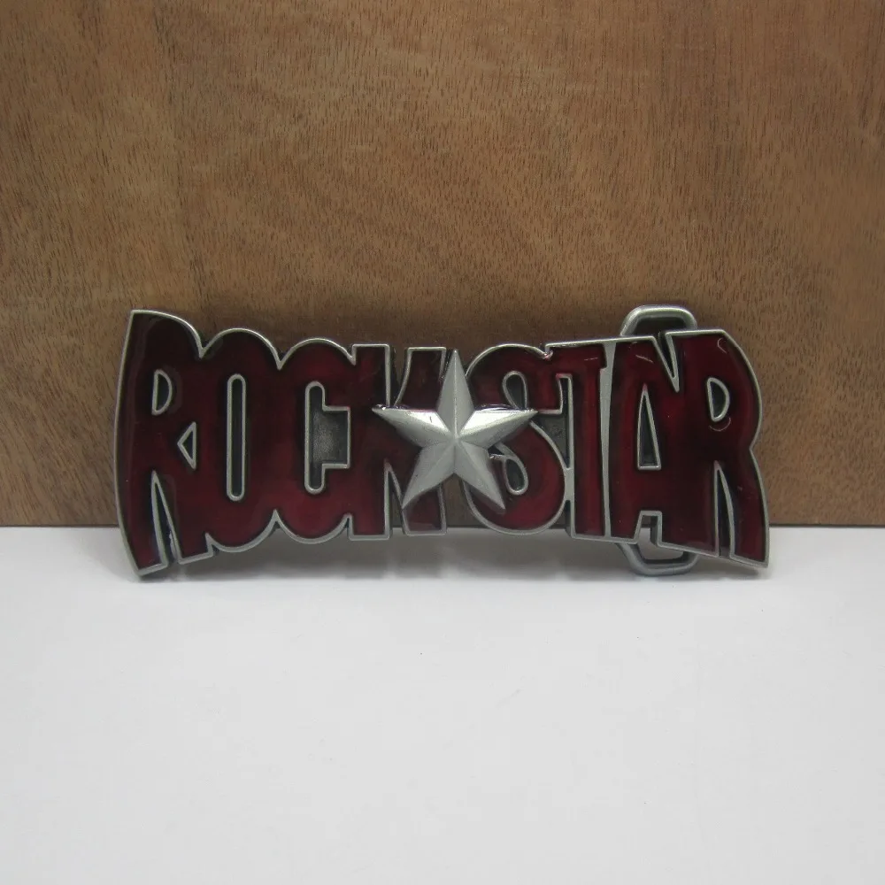 

BuckleClub wholesale zinc alloy retro ROCK STAR music jeans gift belt buckle pewter finish FP-02597 for men 4cm width loop