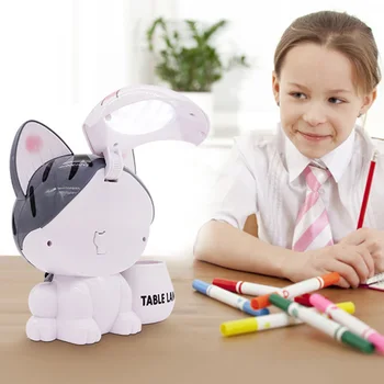 

Hot Desk Lamp LED Cartoon Cute Crafts Pen Holder Charging Night Light Decoration PLD