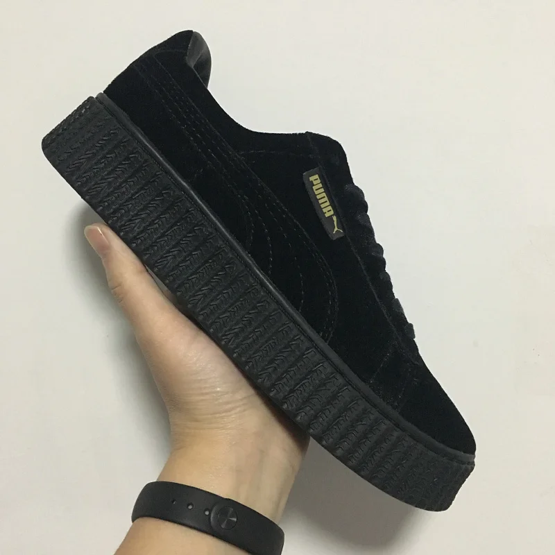 puma velvet platform shoes