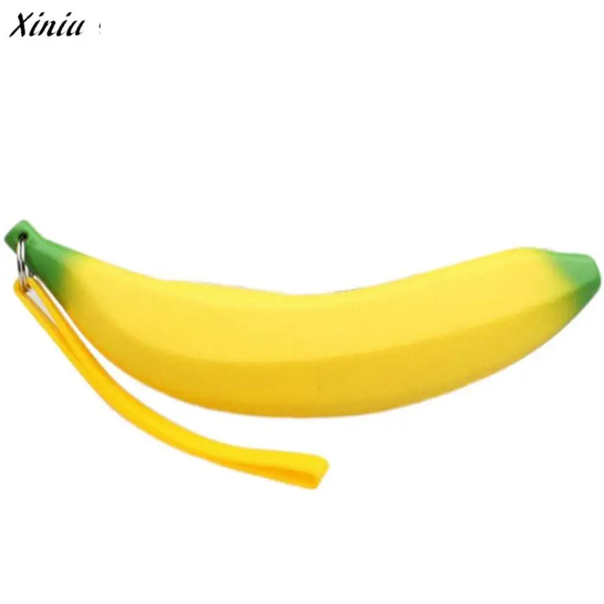 

Banana Purse For Coins Novelty Silicone Portable Pencil Wallet Women Case Purse Bag Key Holder Carteira Feminino#99