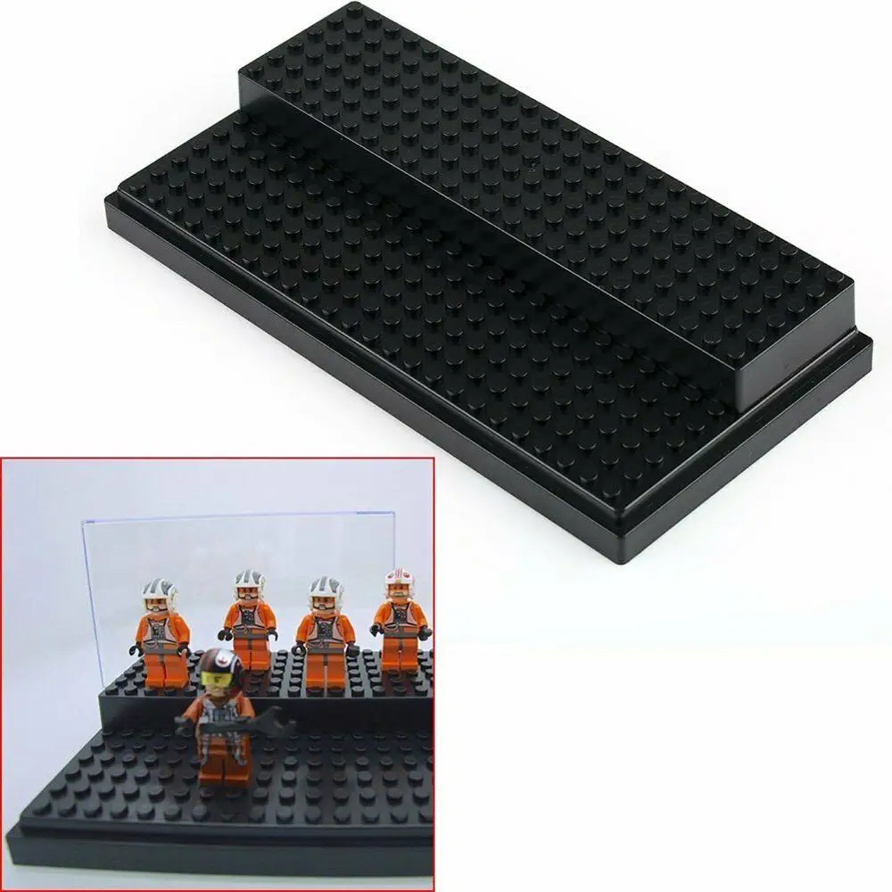 Online Neue 2 Schritt Schwarz Display Box für Legoe Minifigur Abbildung Bauen Spielzeug Stapelbar Fall