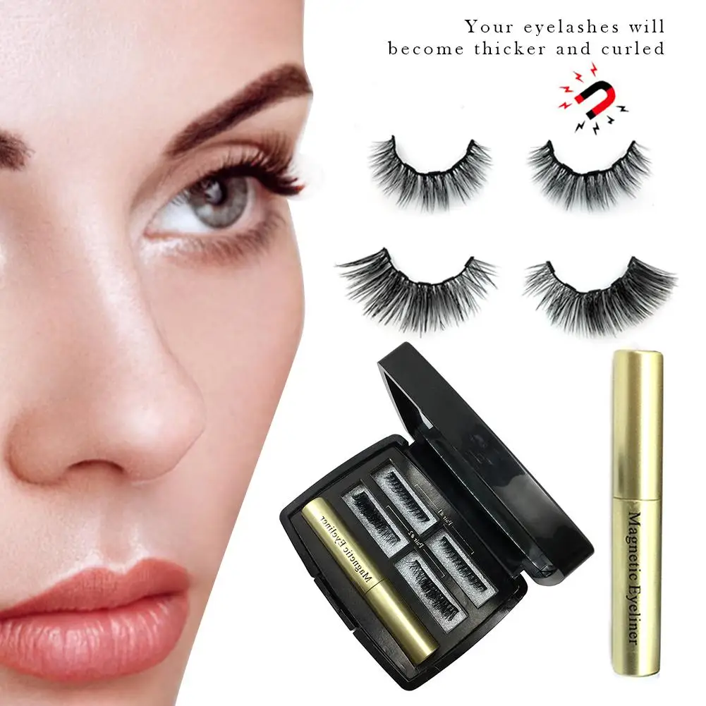 

Magnetic Eyeliner Liquid Magnet False Eyelash Kit Reusable Natural Look False Lashes