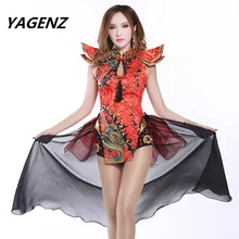 2017 new sexy Ds Women’s Sets costume vintage Chinese style sexy dj female singer performance wear twirled clothing dancer show