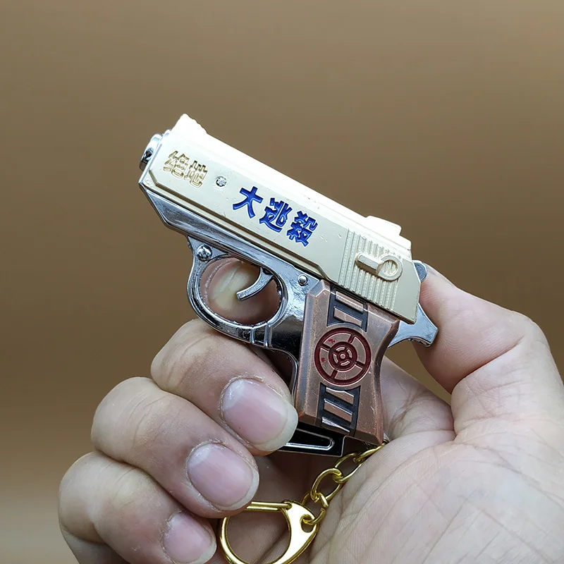 

1:7 Mini toy gun Alloy toy Can shoot New Hot Creative Children's Toys Key buckle ring Handset Pendant