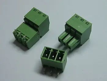 

12 pcs Screw Terminal Block Connector 3.5mm Angle 3 pin/way Green Pluggable Type