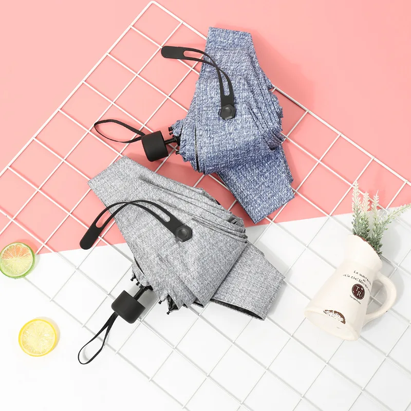 

Creative new Imitation jeans fabric umbrella Vinyl Sunscreen Umbrella Mini Anti-UV Pocket umbrella fashion Women's umbrella