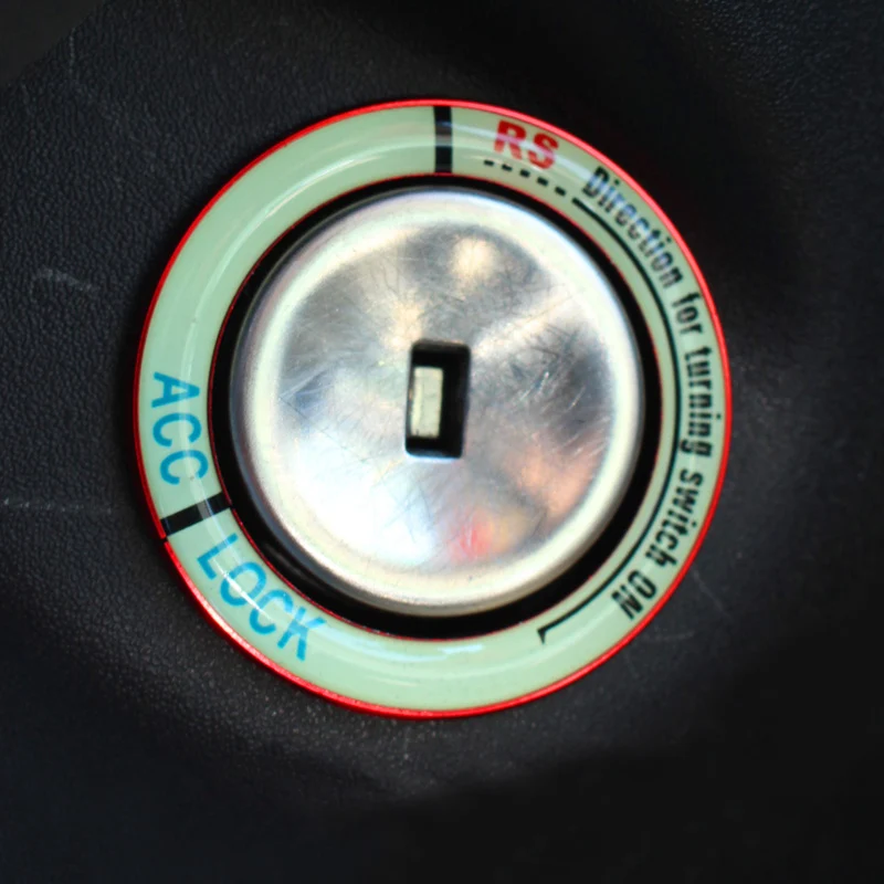 Lsrtw2017 Alminum сплав автомобиля светящаяся наклейка на зажигание брелок один пуск кнопка круг для Opel Astra K - Название цвета: red