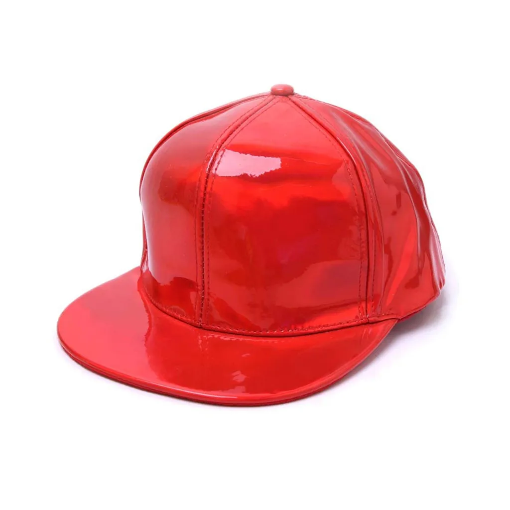 Блестящая бейсбольная кепка с конским хвостом, Женская бейсбольная одноцветная флуоресцентная Кепка с плоскими полями, хип-хоп кепка, Viseras de mujer - Цвет: Красный