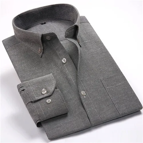 Высококачественная оксфордская полосатая Мужская рубашка с длинным рукавом и отложным воротником, повседневная мужская рубашка в клетку - Цвет: NJF10