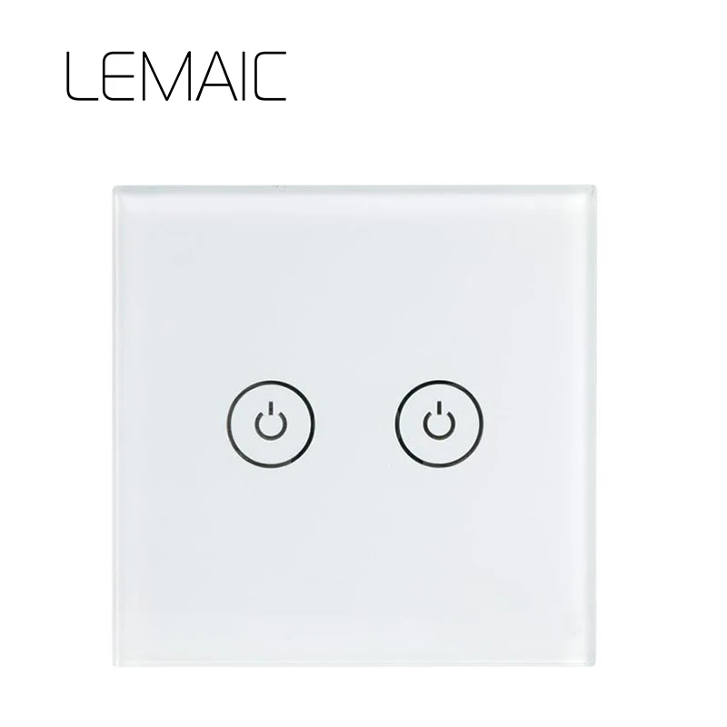

LEMAIC WiFi Smart Switch 2 Gang Light Wall Switch APP Remote Control Panel Touch Screen APP Remote Control U-Home