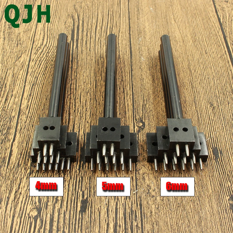 

Row Circular Cut Hole Stitched Leather Punching Tool(Tooth 2/4/6) Leather Craft stitching Punch tools Hole Spacing(4mm/5mm/6mm)
