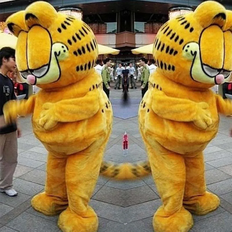 

Factory direct sale Garfield Cat Mascot Costume Fancy Dress Adult Size Animal Theme Costumes free shipping