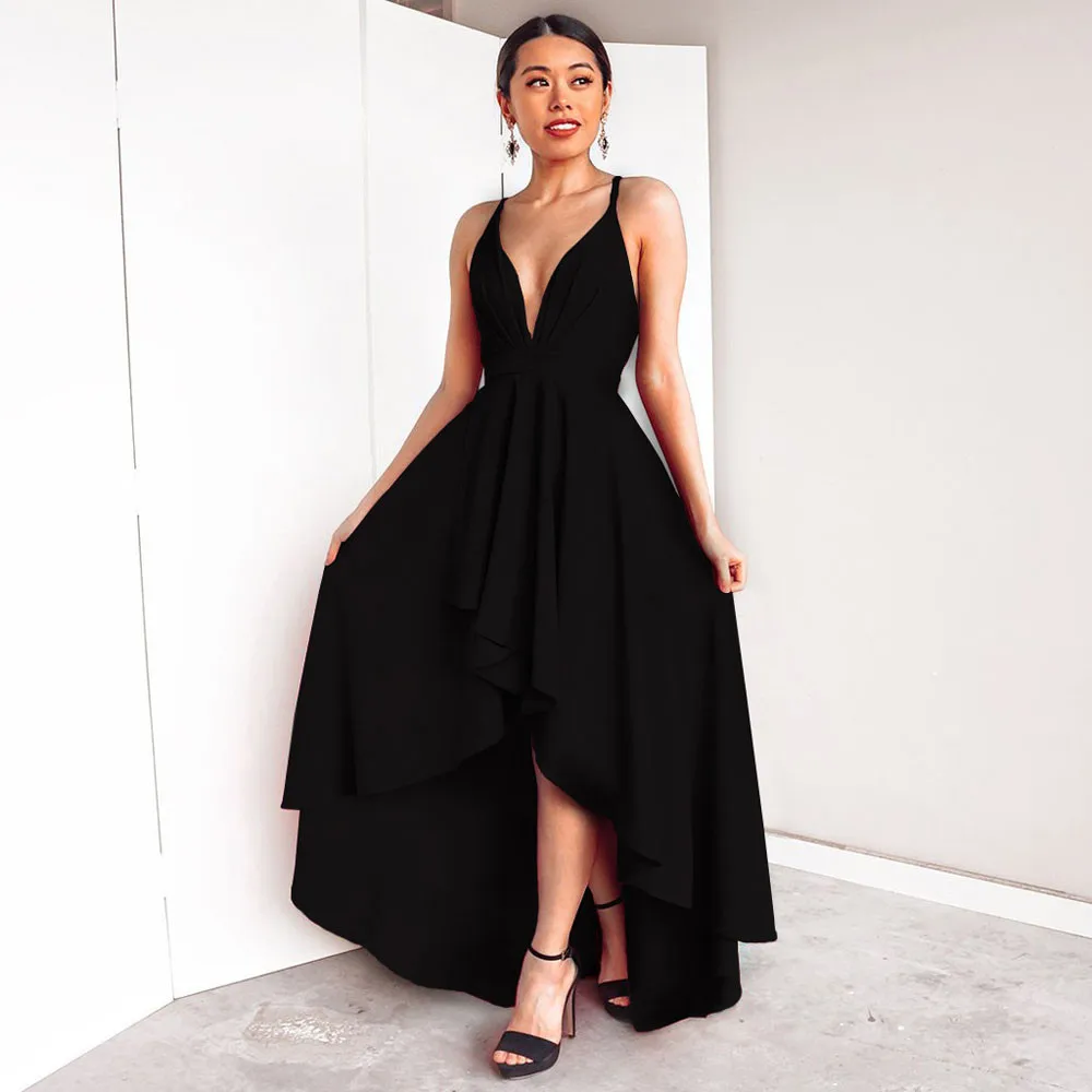 

New Sexy off shoulder black wrap dress V neck backless lace up maxi dress High waist elegant long dress women 2019 new