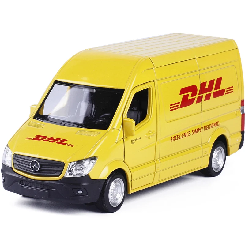 

1:36 Benz Spent Business Vehicle DHL Express Alloy Model Return Toy Vehicle Car