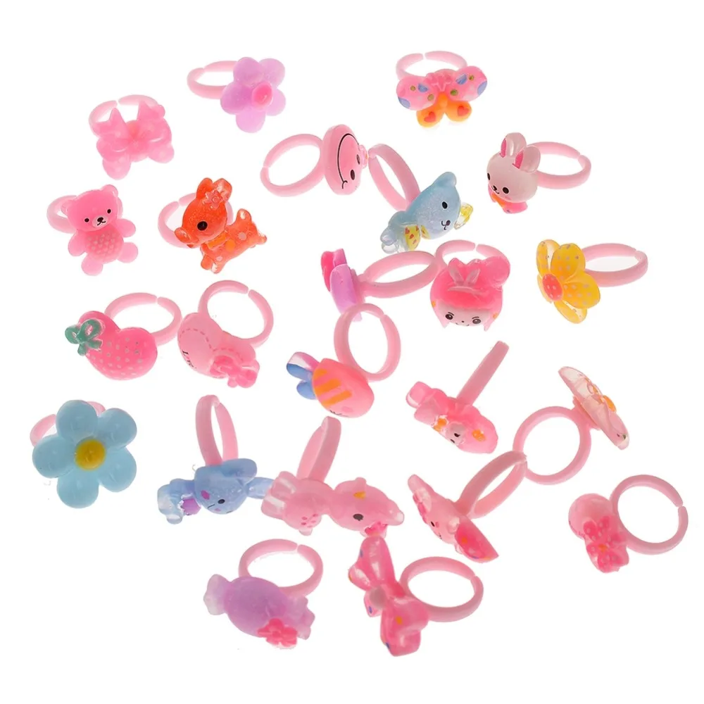 AOMU 10 Pcs Lot Anak Anak Gadis Kartun Hewan Beruang Rings Indah