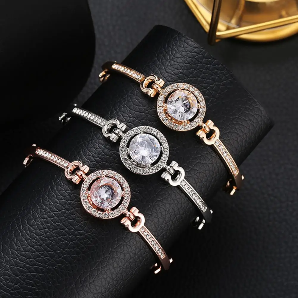 XIUFEN новые женские браслеты серебро золото цвет простые элегантные блестящие стразы браслет женские ювелирные изделия