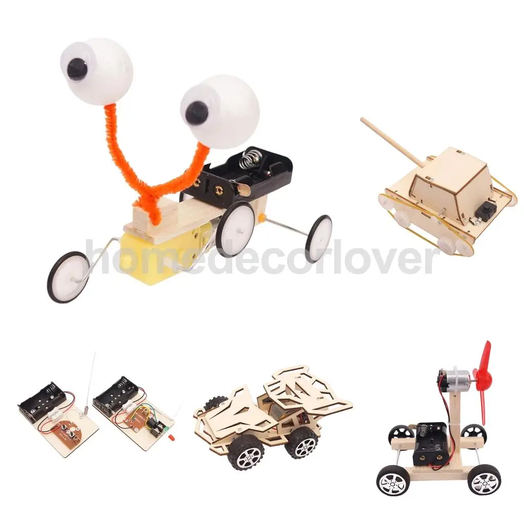  Wood Physics Science Educational Kids Children Car Tank Toy Developmental Model Kit for Early Study Interests Raises