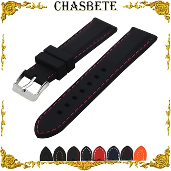 

22mm 24mm Silicone Rubber Watch Band for Ferrari Watchband Men Women Resin Strap Wrist Loop Belt Bracelet Black Red White Blue