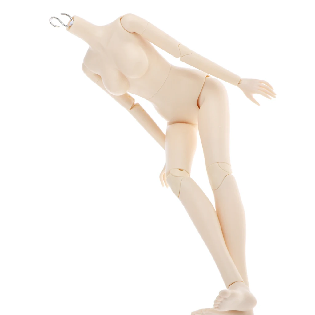 Flexible 16 Joints 1/4 BJD SD Modern Girl Naked Body without Head Normal Skin, for OB Kurhn Doll Custom Use - Large Breast
