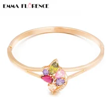 Luxury Brand Lady Bangles AAA Colorful CZ/Crystal Elegant & Fashion Women Jewelry Bracelets & Bangles