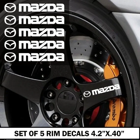 

For (5Pcs) MAZDA 3 5 6 CX7 RX7 RX8 Miata Rim Decal Sticker Mirror Door Handle Tablet