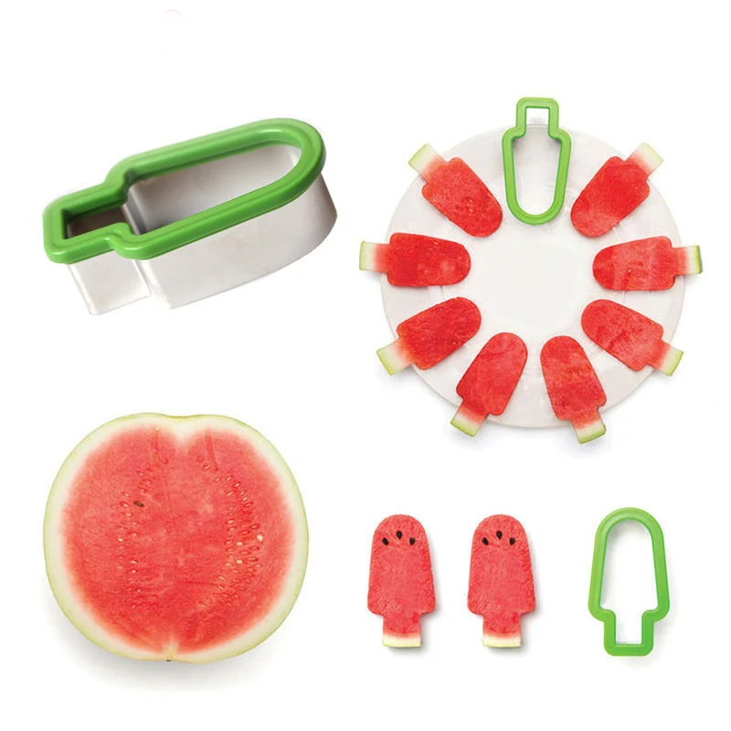 

Stainless Steel Watermelon Cutters Mold DIY Ice Cream Popsicle Mold Fruit Slicer Mould Cutting Tool Kitchen Accessories