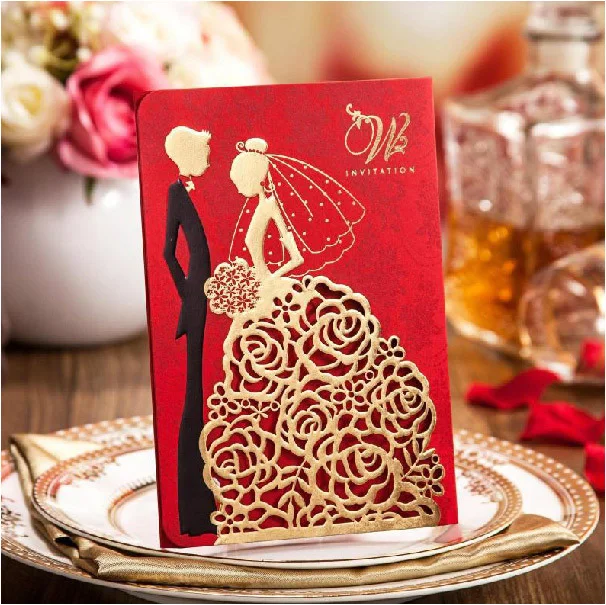 Red And Gold Wedding Invitation Cards 8