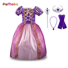 PaMaBa/платье принцессы Рапунцель для маленьких девочек; карнавальный костюм; нарядная детская праздничная одежда; Filles; праздничный наряд; бальное платье; халат