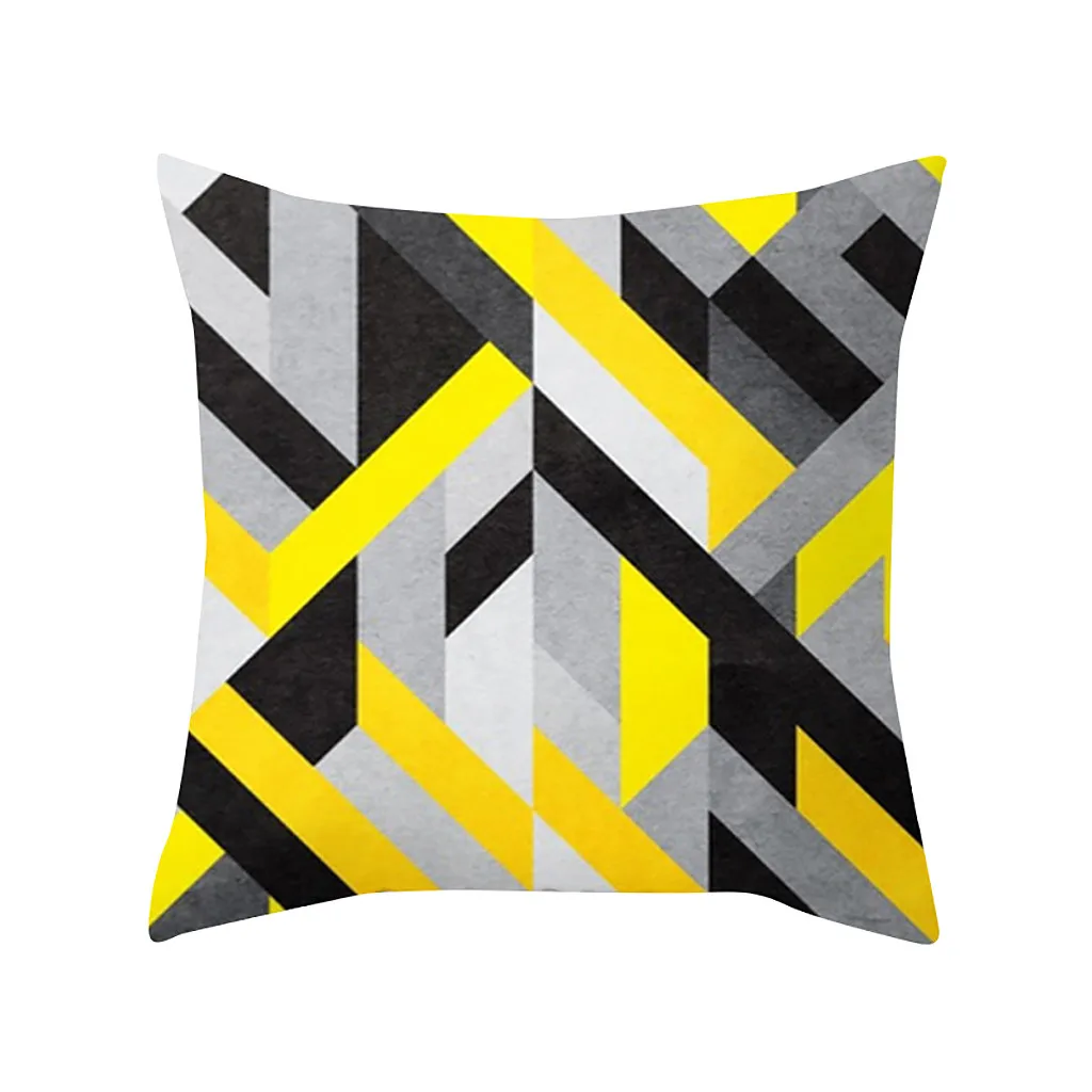 

Nordic Yellow Abstract Cushion Cover Pillowcase Polyester Pillow Covers Sofa Seat Soft Throw Pillow Case Home Decor 45X45 CM