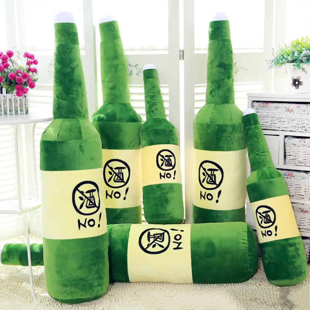 

Funny Beer Bottle Shape Plush Doll No Wine Sign Stuffed Toy Sofa Decor Gift