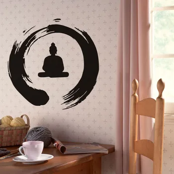 

Creative Removable Religion Culture Buddha Figure Pattern Black Wall Sticker Home Decoration Wall Stickers 57x57 cm