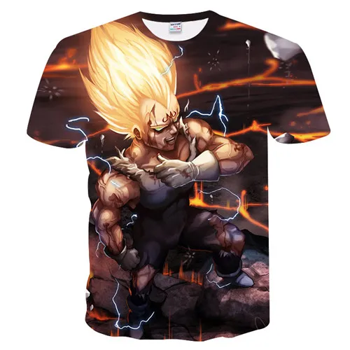 Супер Saiyan 3D футболка аниме Dragon Ball Z Goku летние модные футболки для мужчин/мальчиков мастер Вегета печати одежда мультфильм футболка - Цвет: TXU-116