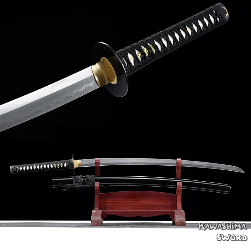 Tang Katana T10 ручная работа Обработка Стальной глины настоящий самурайский меч готов