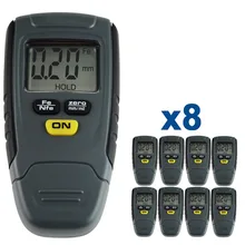 8 шт. x Цифровой тестер толщины покрытия краски 1,25 мм краска ing манометр толстый метр Железный алюминиевый базовый металл