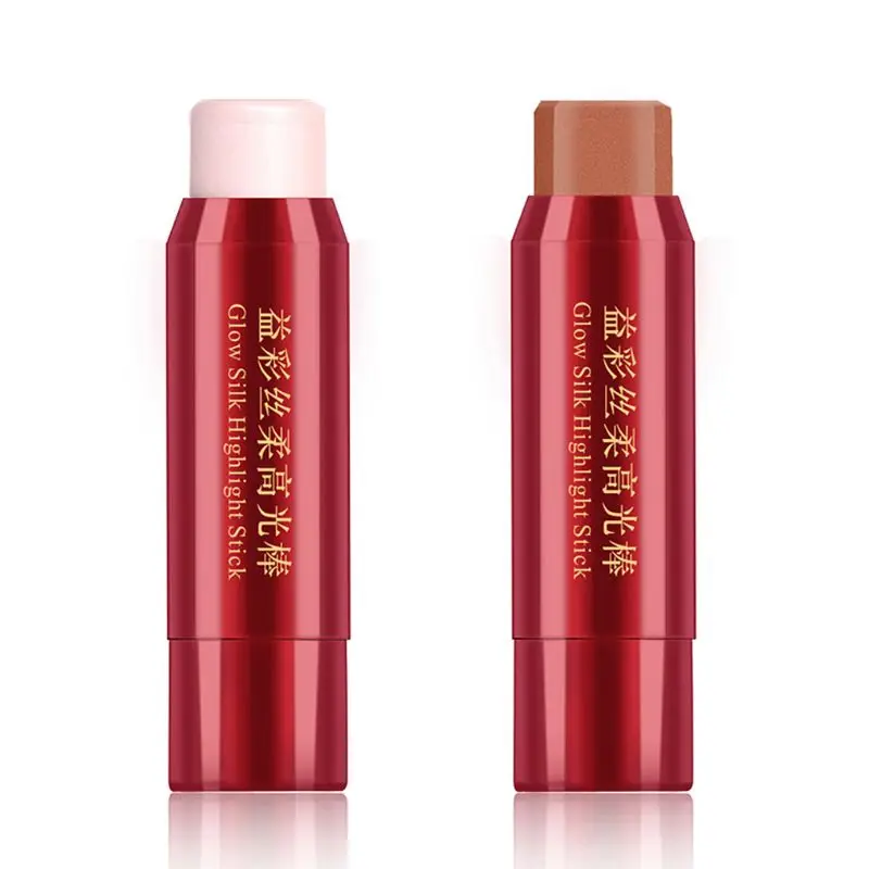 

Shimmer Shine Highlighter Foundation Stick Bronzer Contour Makeup 3D Waterproof Face Cream Rainbow Highlight Make Up Glow Tool