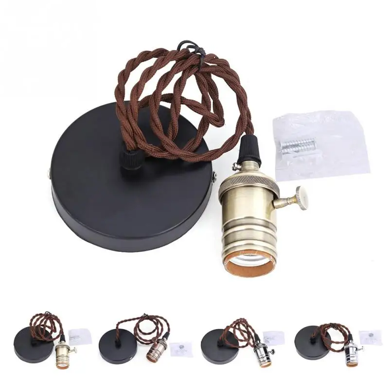 Us 10 09 40 Off Vintage Metal E27 E26 Lamp Holder Ceiling Mounted Light Bulb Lamp Holder Socket Base W Hanging String Hot Sale In Lamp Bases From