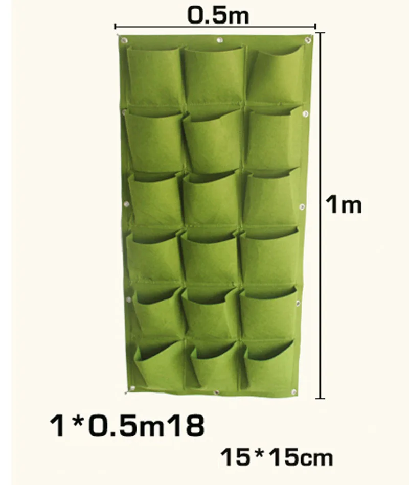 Горшки для растений и цветов сумка 18 карманы для посадки растений на настенный вертикальный чувствовал Садоводство завод Декор Зеленое