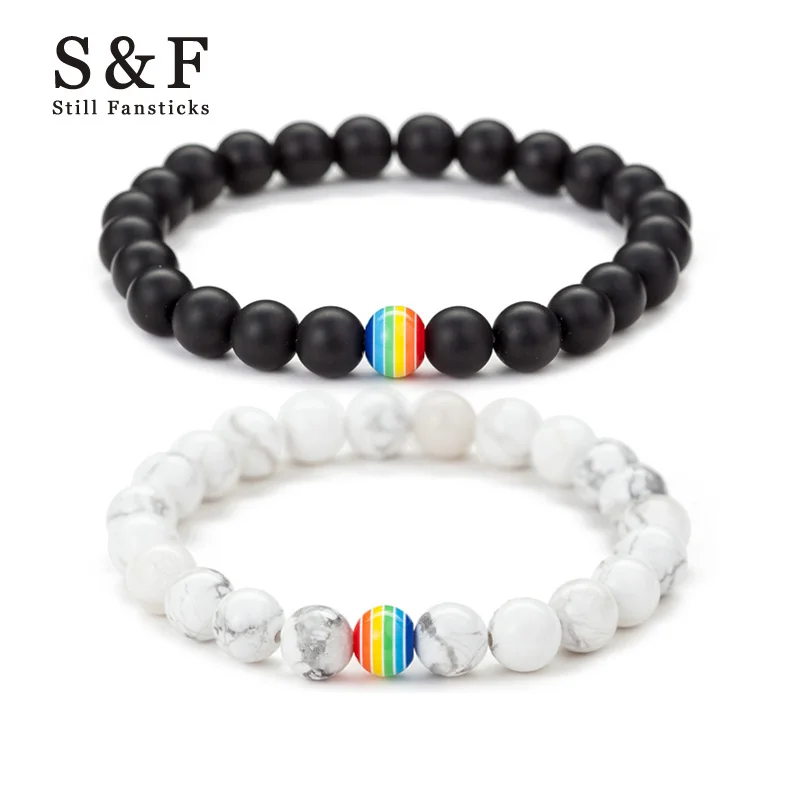 

Rainbow Couple Bracelet Men Bileklik Jewelry Bracelets For Women Erkek Bileklik Pulseras Mujer Pulseira Femme Masculina Armband