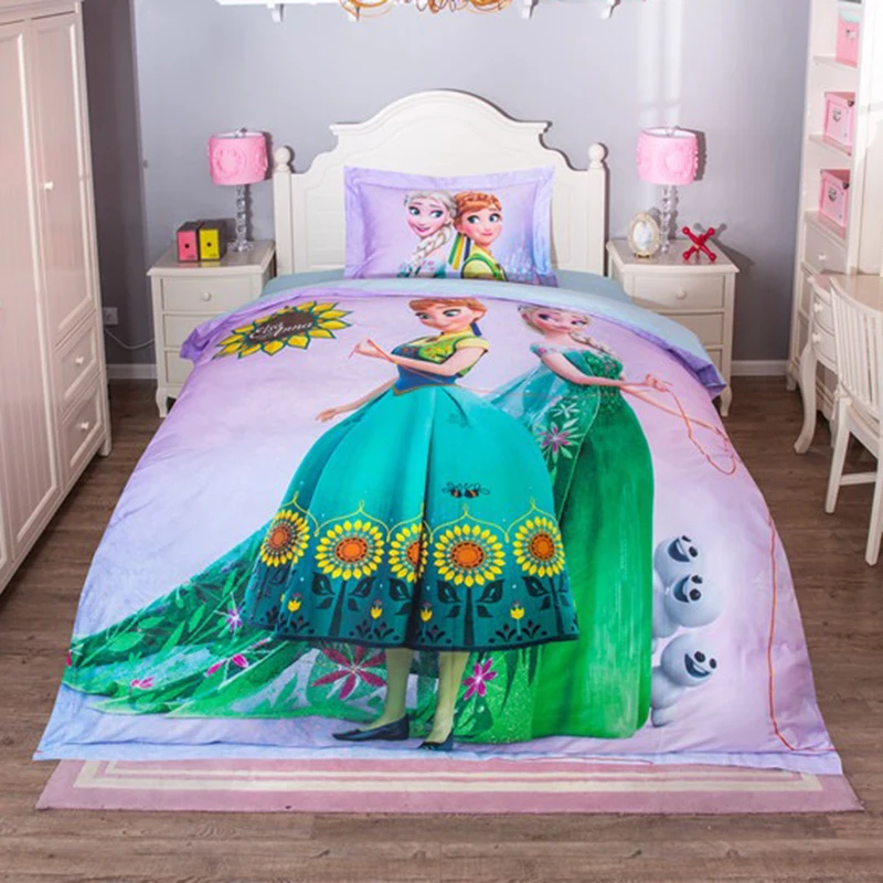 

Frozen Elsa Anna 100% cotton bedding Sets Children's bedroom decor single twin Queen size bed sheets quilt duvet covers 3/4pcs