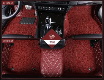 

Auto Floor Mats For Mercedes-Benz X117 CLA45 CLA180-CLA260 2014-2017 Foot Carpets Step Mat Embroidery Leather Wire coil 2 Layer