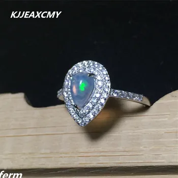 

KJJEAXCMY Fine jewelry 925 sterling silver inlaid natural Australian opal ring full of beautiful fire color