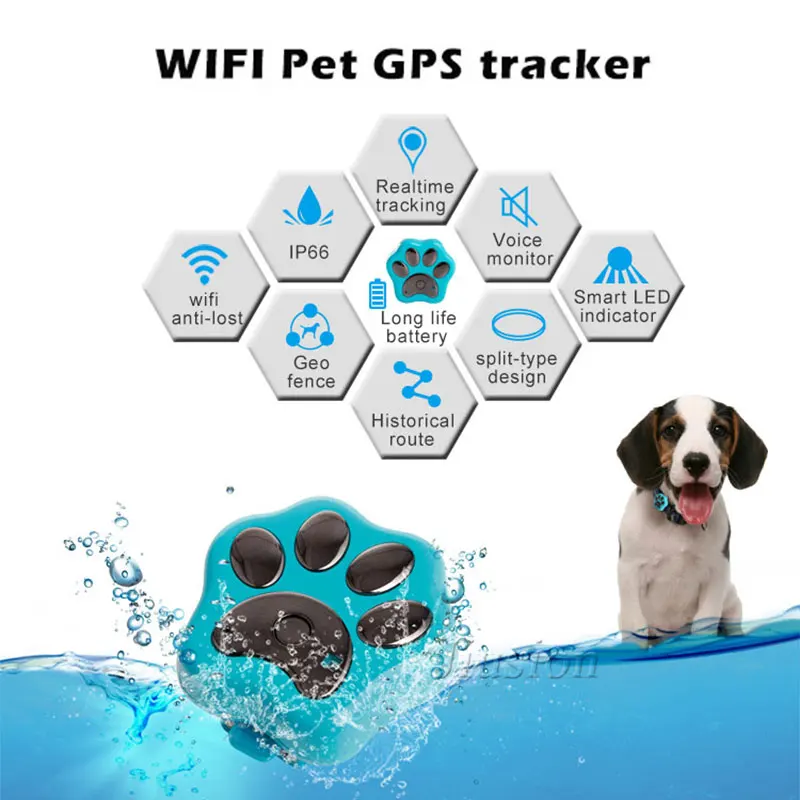 V30 Мини gps трекер для домашних животных Wi Fi анти потерянный ошейник собак и кошек