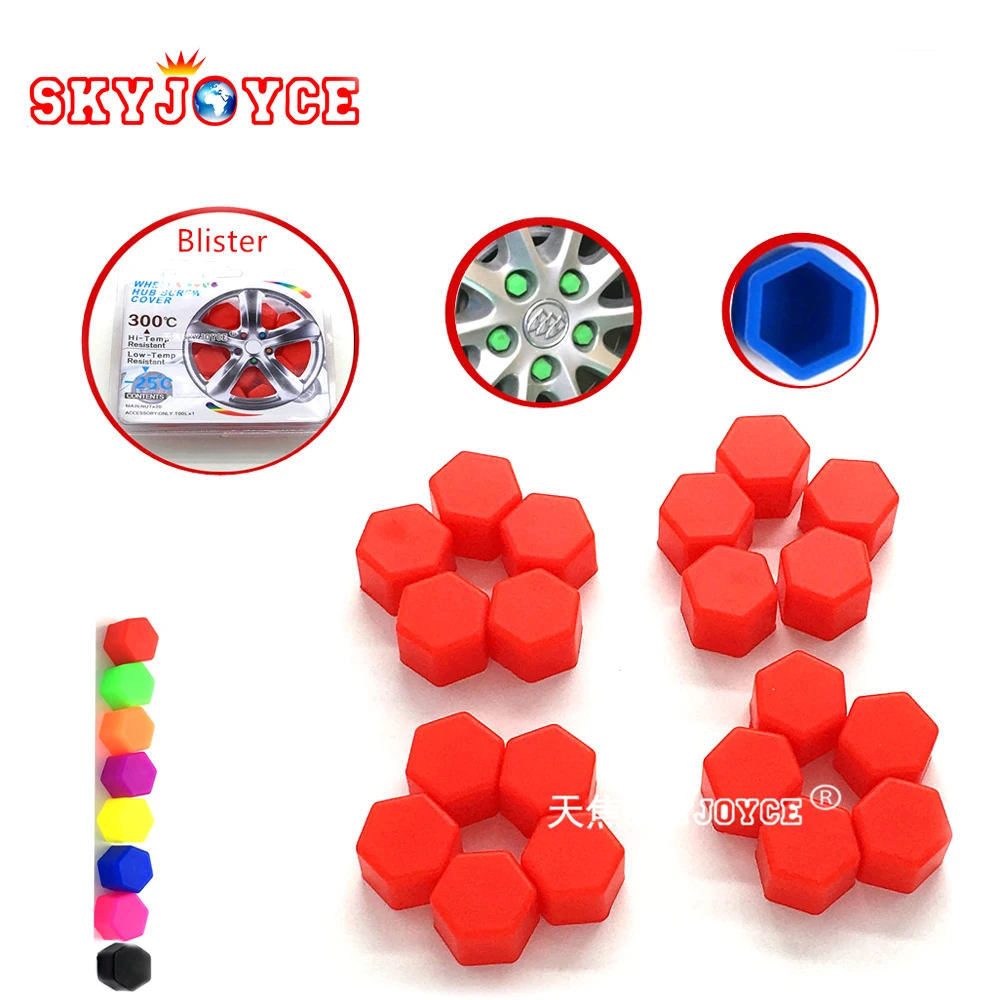 20 x car wheel hub screw cover case cap silicone lug nut bolt decorative wheel hub cover seat car styling emblem rim sticker