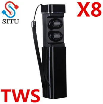 

2018 new X8 mini TWS in ear Wireless bluetooth 4.2 two ears earphone with Charge box for IOS android mobile phone