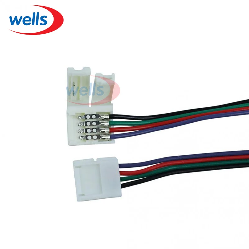 100 шт. 4 контактный разъем PCB Adapter для 10 мм 5050 RGB светодиодной ленты SMD|strip connector|connector