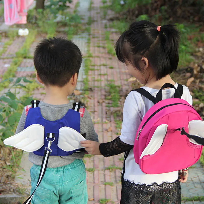 

Baby Anti-lost Harness Leash Angel Wing Design Backpack Toddler Walking Assistant Strap Rein Cartoon Safety Leash for Kids