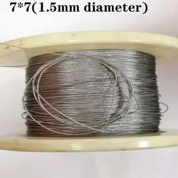 

100M 304 1.5mm diameter stainless steel wire rope cable softer fishing lifting cable 7X7 Structure 1.5mm diameter